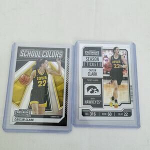 2024 Panini Caitlin Clark Contenders School Colors & Season Ticket Parallel Lot